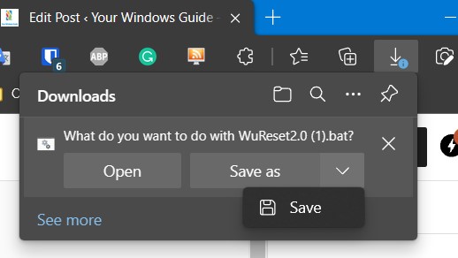 Reset Windows update