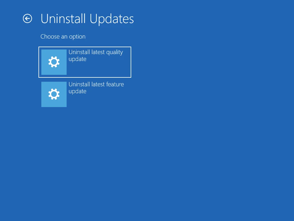 How to uninstall Windows update when it won’t uninstall from Settings 3 Uninstall Windows update option in WinRE