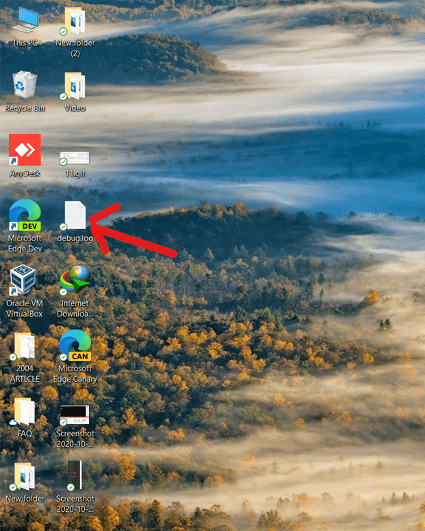 debug.log-on-the-desktop