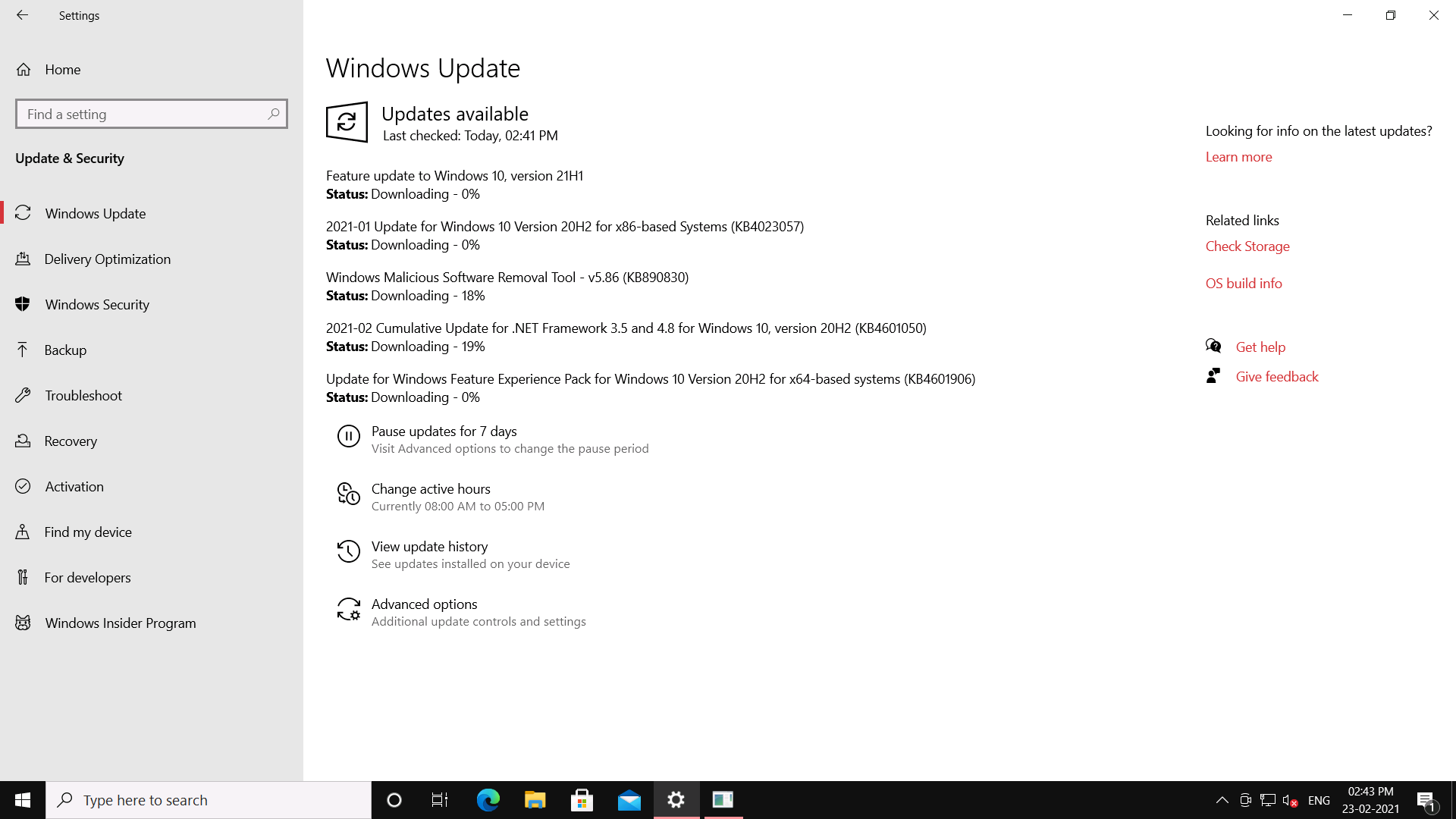 Windows 10 21H1 update