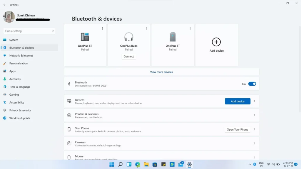 Settings devices light