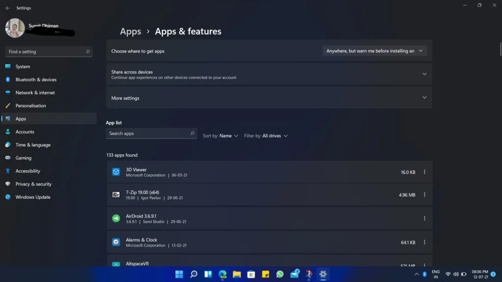 apps dark