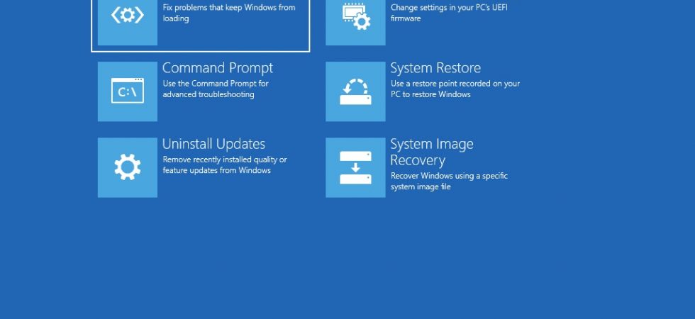 Command Prompt in Windows Recovery