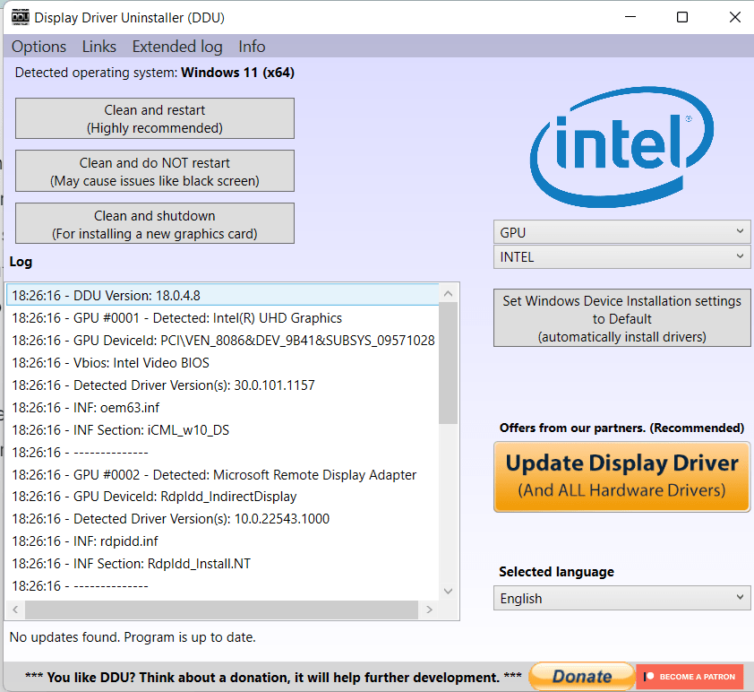 display driver uninstaller