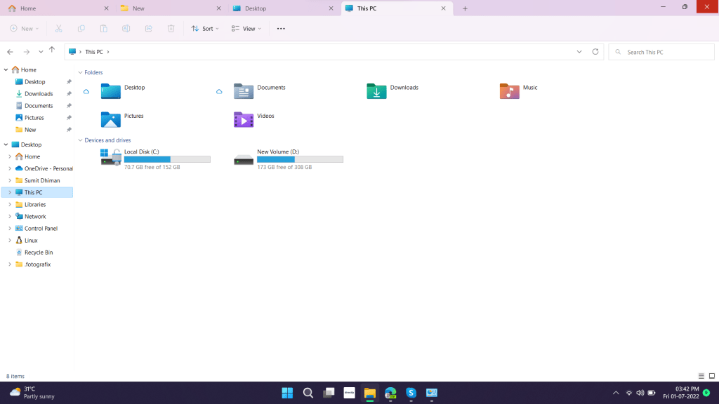 Tabs in File Explorer Windows 11