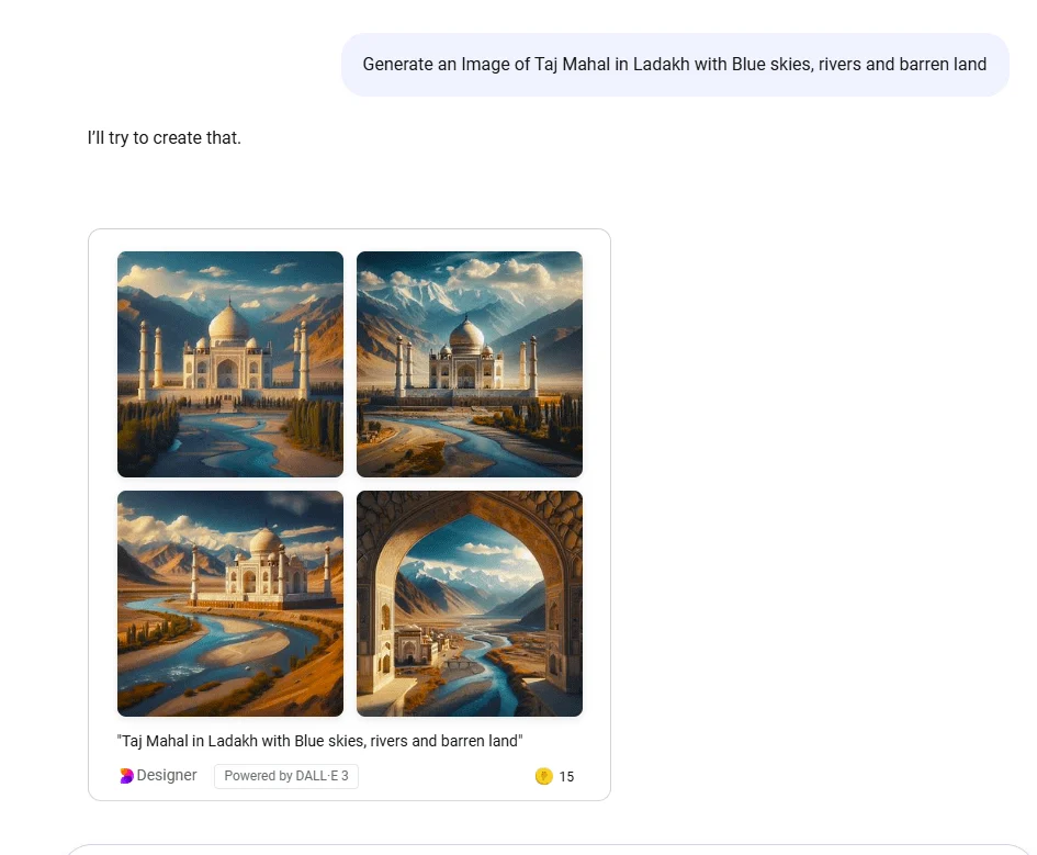 Bing Image Creator for Commercial use generated images