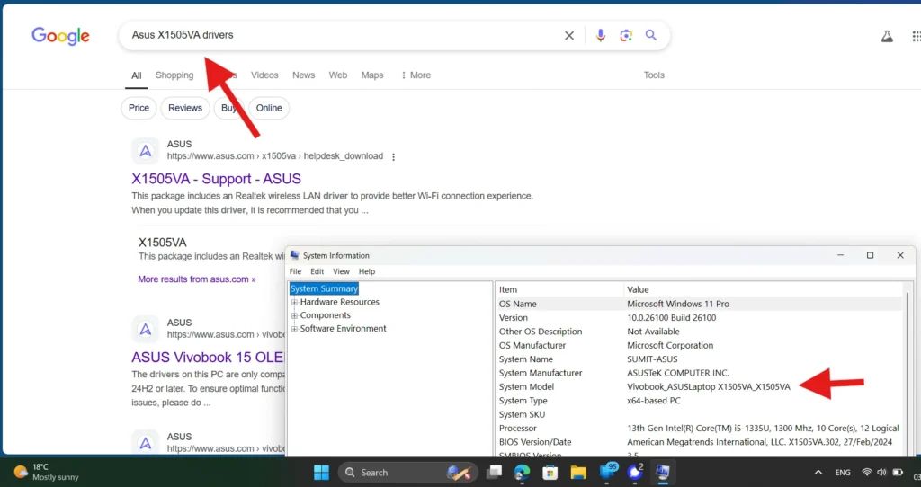 Downloading drivers from manufacturer website.