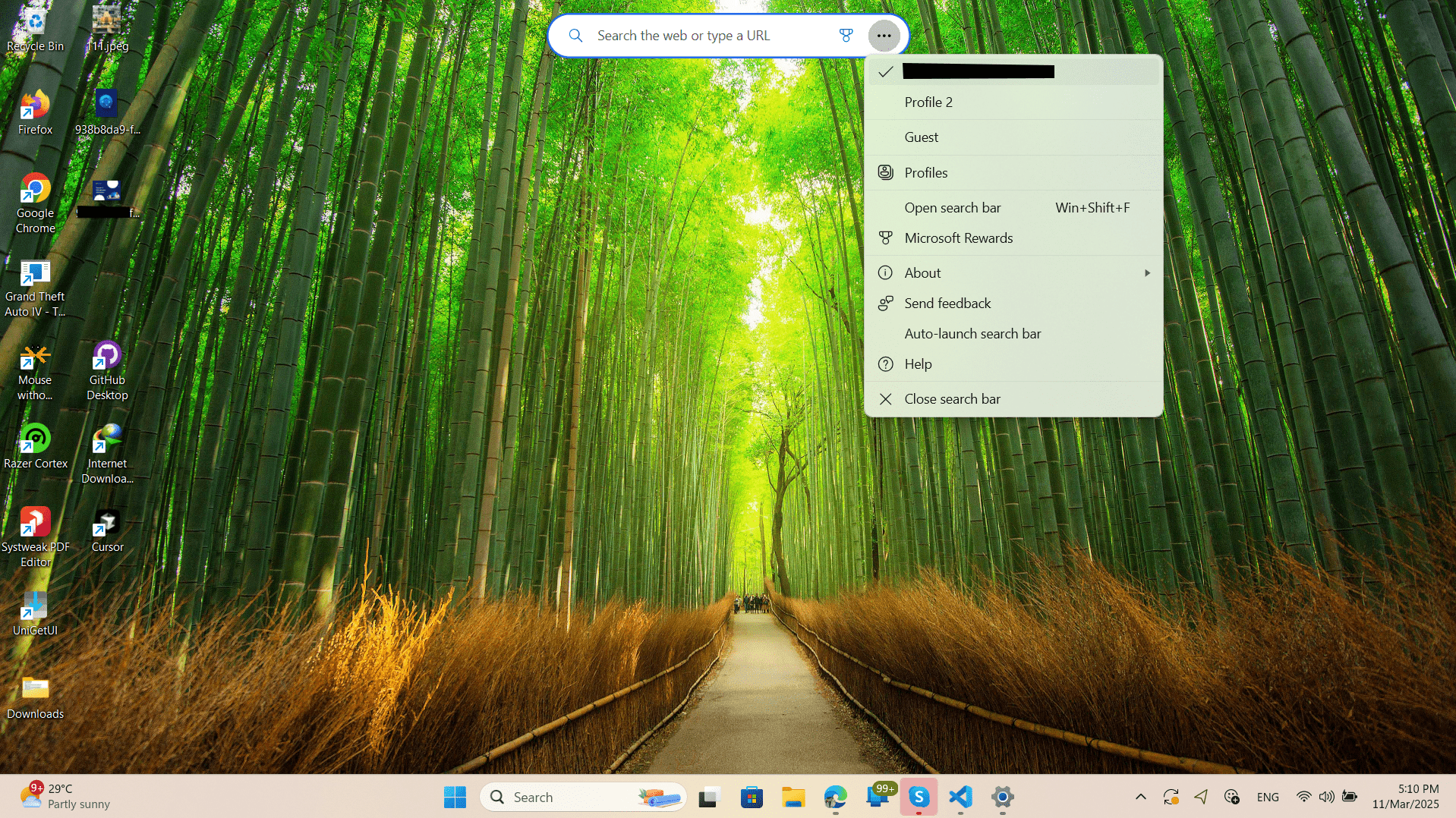 search the web toolbar