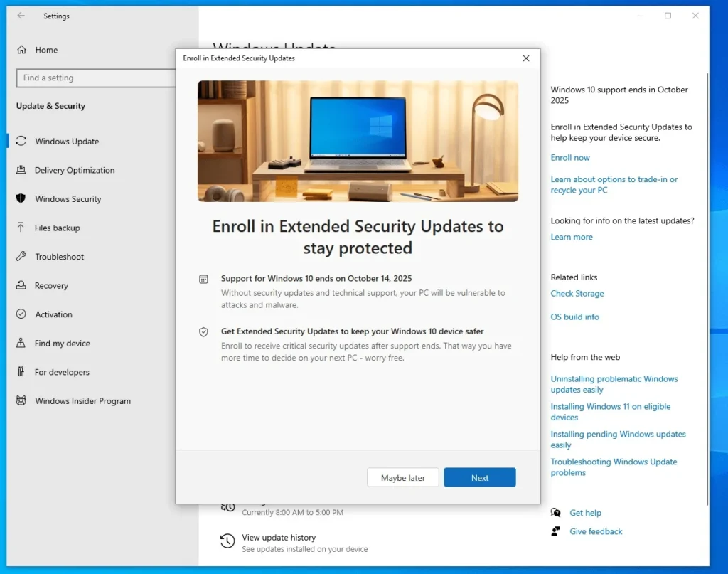 Free Windows 10 extended updates if you use a Microsoft Account 1 Windows 10 extended updates program