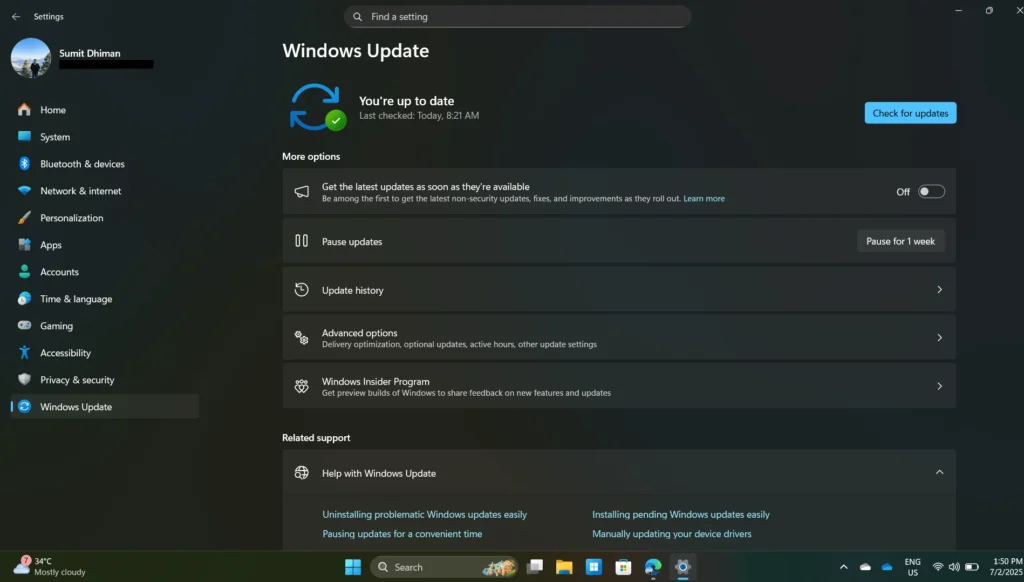 Latest Updates for Windows 10 and 11 for July 2026 — Patch Notes, Bug Fixes & Features 1 Picture showing Windows update menu in Windows 10 and 11, showing the latest updates for Windows