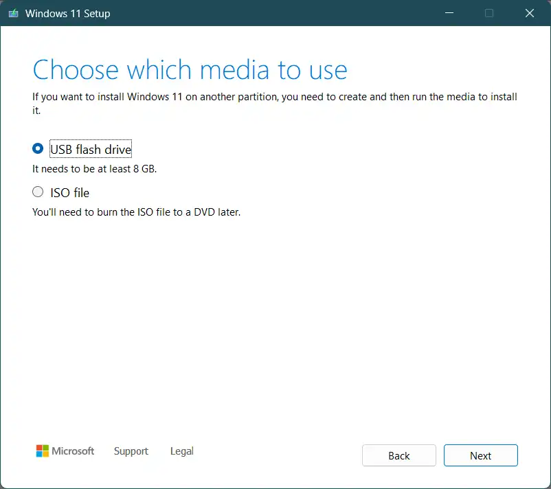 Image showing Windows 11 Media creation tool