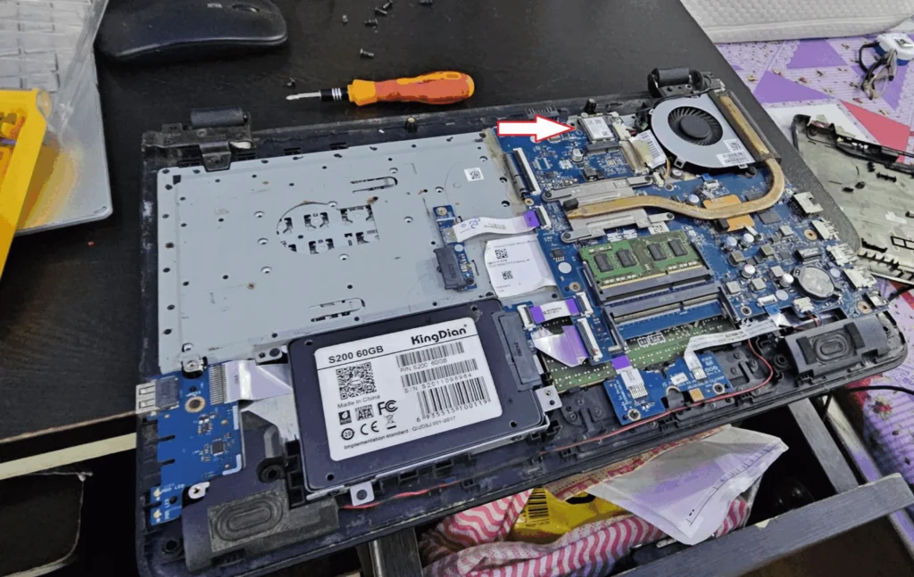 Image showing a motherboard with WiFi card