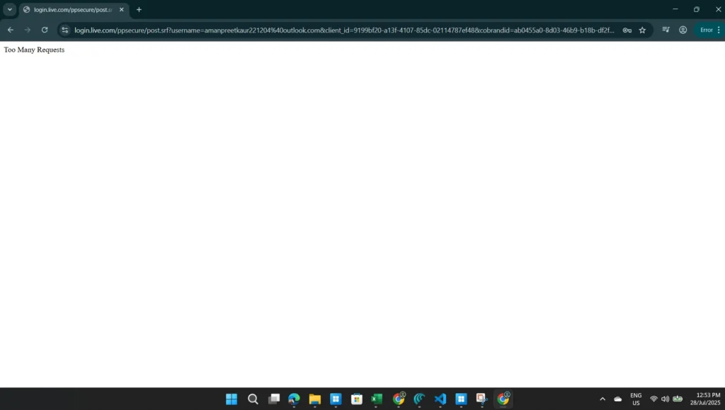 How to fix Too Many requests error in Outlook 1 Image showing Too Many Requests error in Outlook
