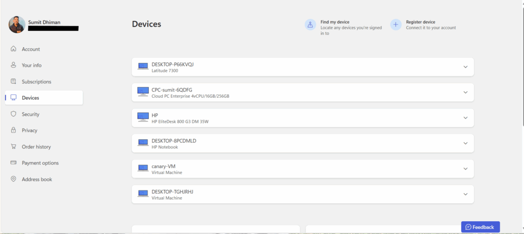 It is seen that Microsoft account device page blank for many users, due to a known issue
