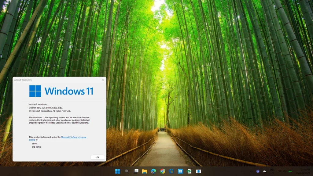 Install Windows 11 25H2 manually or offline 1 Image showing Windows desktop, seen after install Windows 11 25H2.