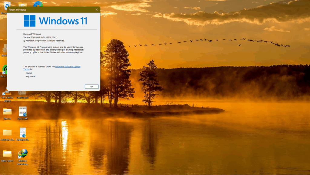 Image showing Windows 11 25H2 in Release Preview ring winver