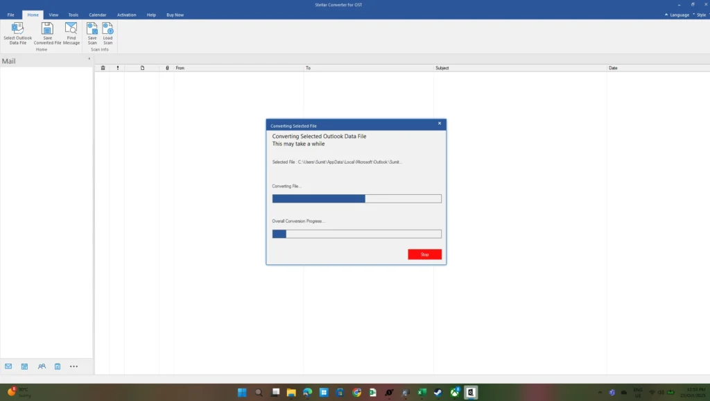 How to Convert OST to PST in Outlook – Free Methods 2 Stellar doing convert OST to PST file.