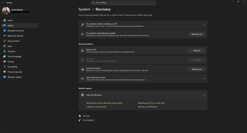 How to Factory Reset Windows 11 computer 1 Factory Reset Windows 11