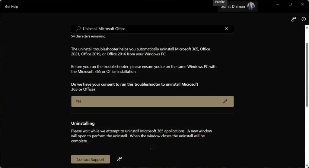 How to uninstall Microsoft Office using SARA tool
