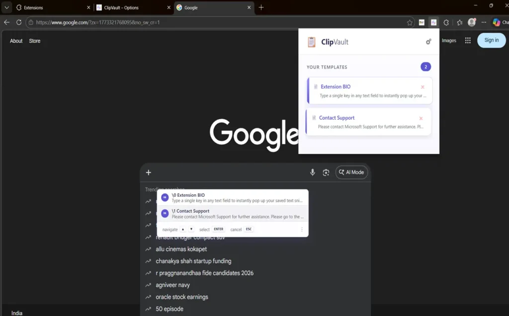 Clipboard manager Chrome extension Slashpaste codenamed Clipvault