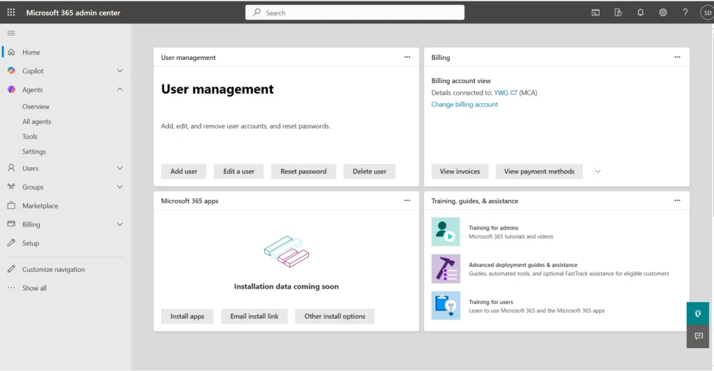 Microsoft 365 admin center, which can help you recover forgot password for Microsoft 365